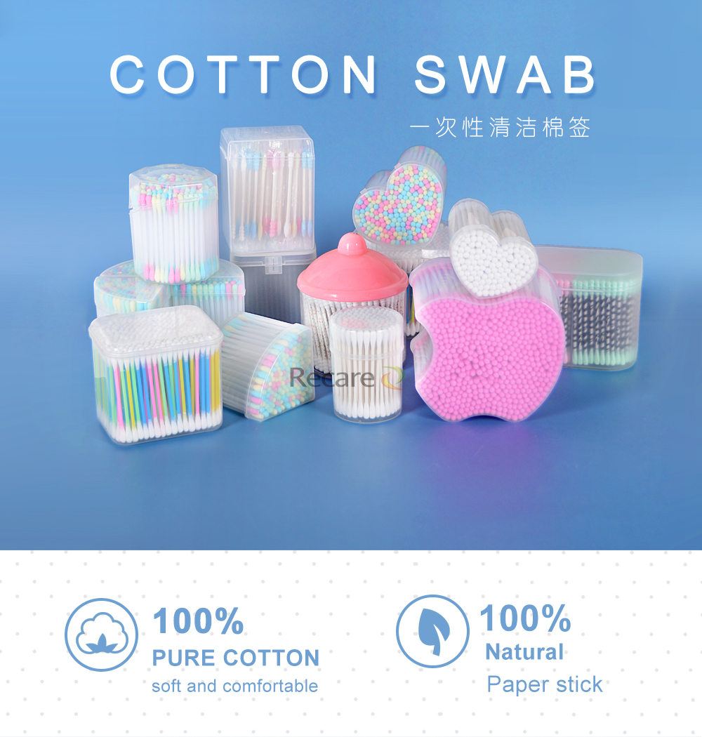 China Recare Manufactures baby cotton swabs, supports OEM customization, with the lowest price and the best quality, sells well in 160 countries.